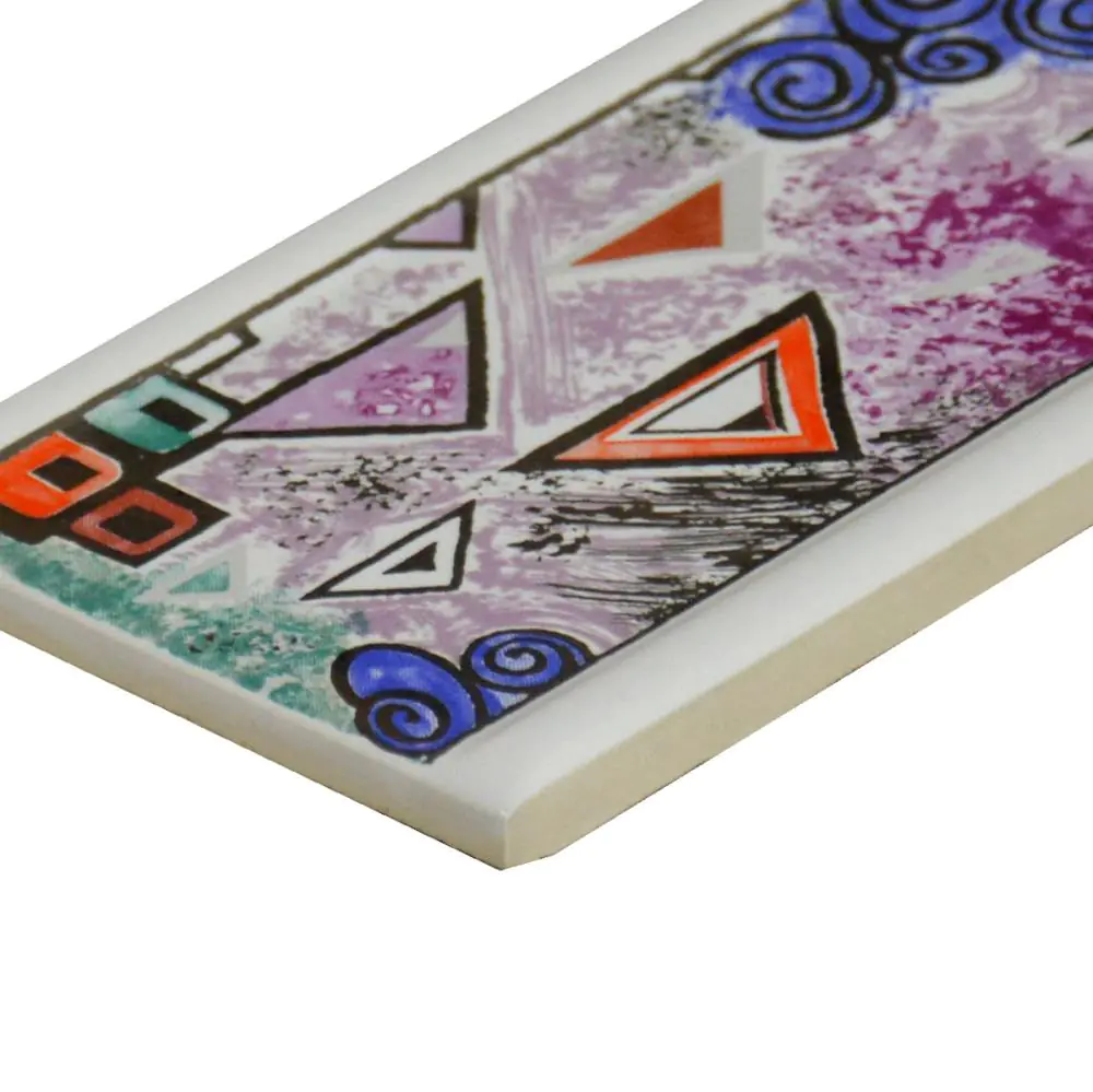 Bordüre AWS Keramik Nr.529 154471 weiß lila blau bunt 7,2x20 cm Bordüre AWS Keramik Nr.529 154471 weiß lila blau bunt 7,2x20 cm