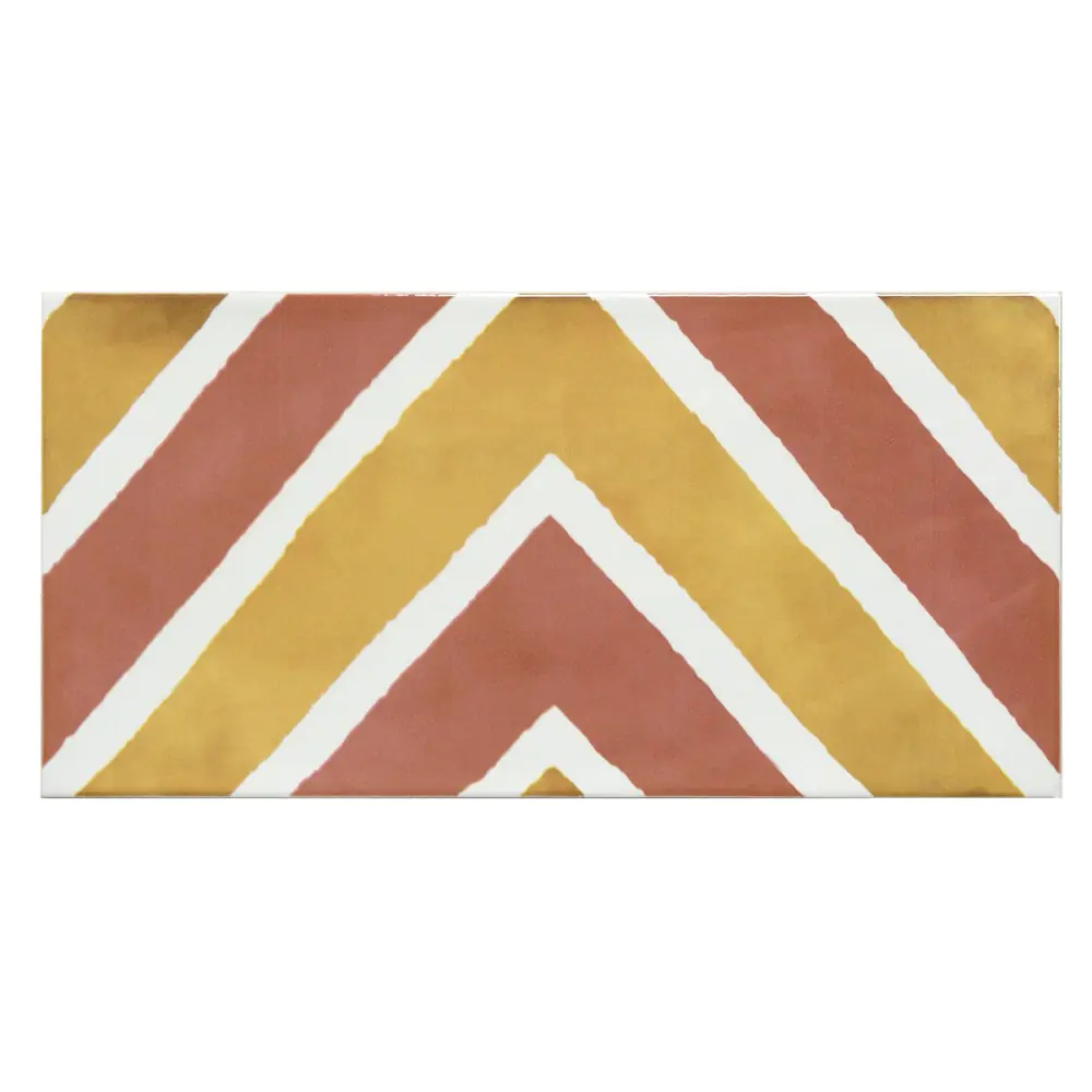 Wandfliese Dekor Cifre Atmosphere ask ruby rot beige 12,5x25 cm I.Sorte
