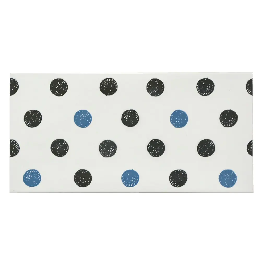 Wandfliese Dekor Cifre Atmosphere cold blau schwarz 12,5x25 cm I.Sorte