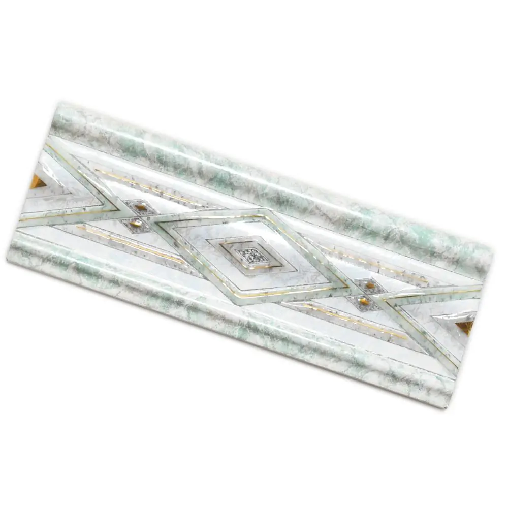 Bordüre ABK E4618 grau grün weiß 12x33 cm I.Sorte
