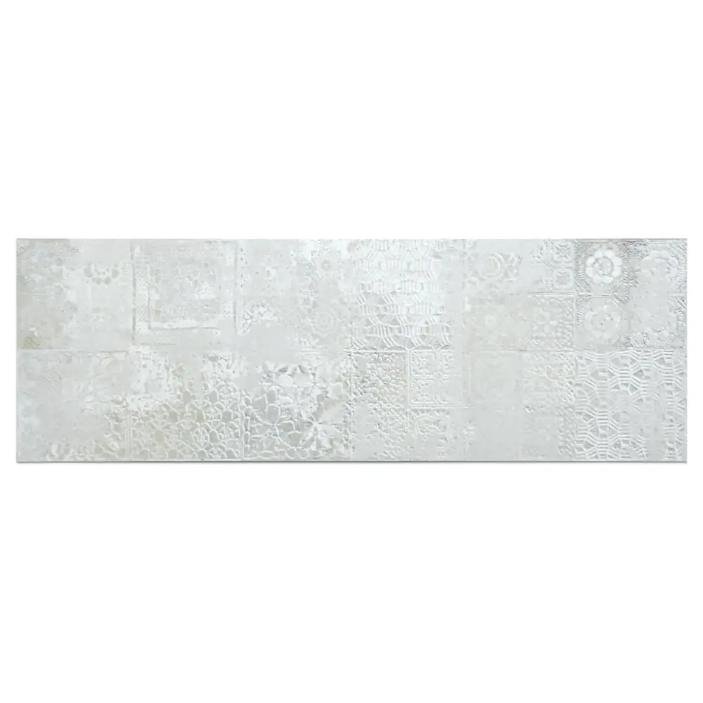 Wandfliese Dekor Cifre Munich white mate grau weiß 40x120 cm I.Sorte