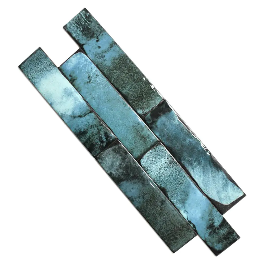 Wandfliese Iris Ceramica 537023 Lava mare türkis mehrfarbig 7,5x30 cm I.Sorte
