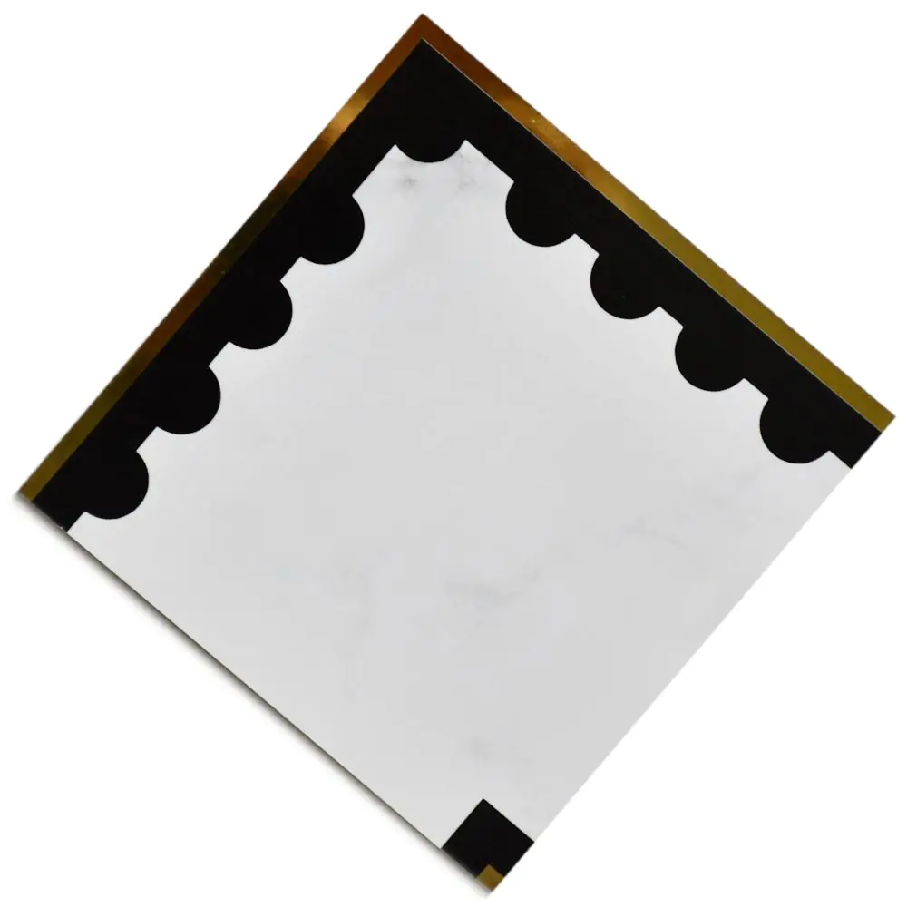 Bordürenecke Villeroy & Boch 1428 MKE3 Victorian gold perforated 12,5x12,5 cm I.Sorte