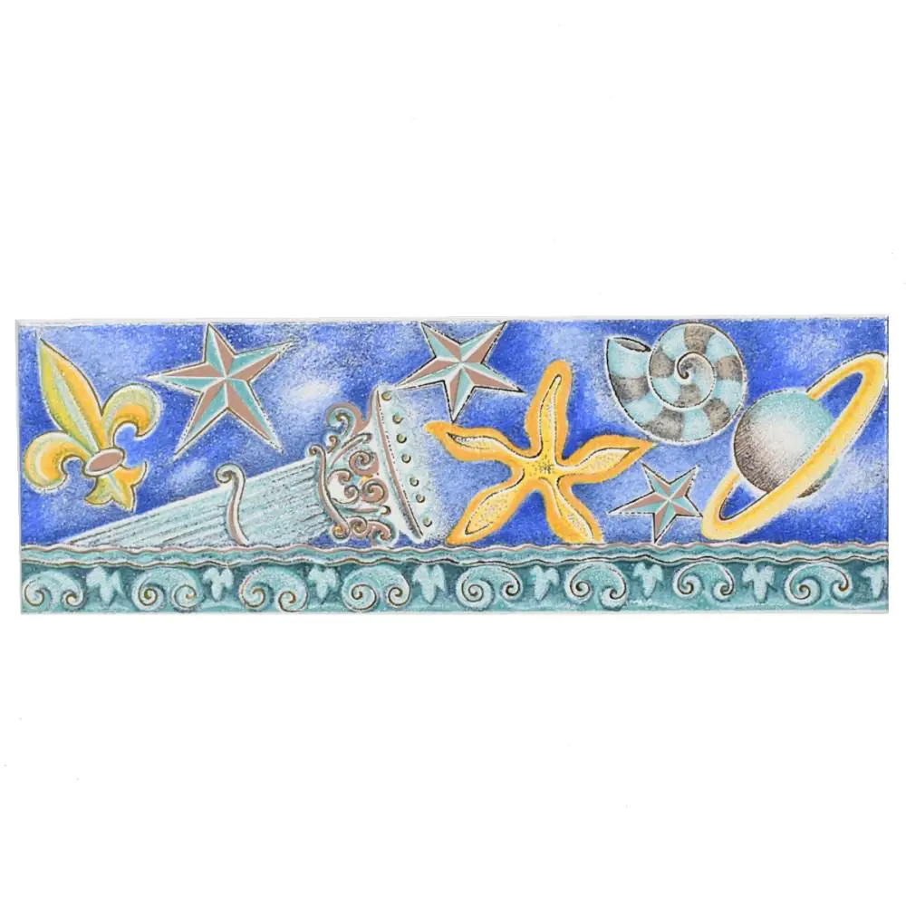 Bordüre Villeroy & Boch Nr.691 1384 D166 Blue Dream mehrfarbig 10x30 cm I.Sorte