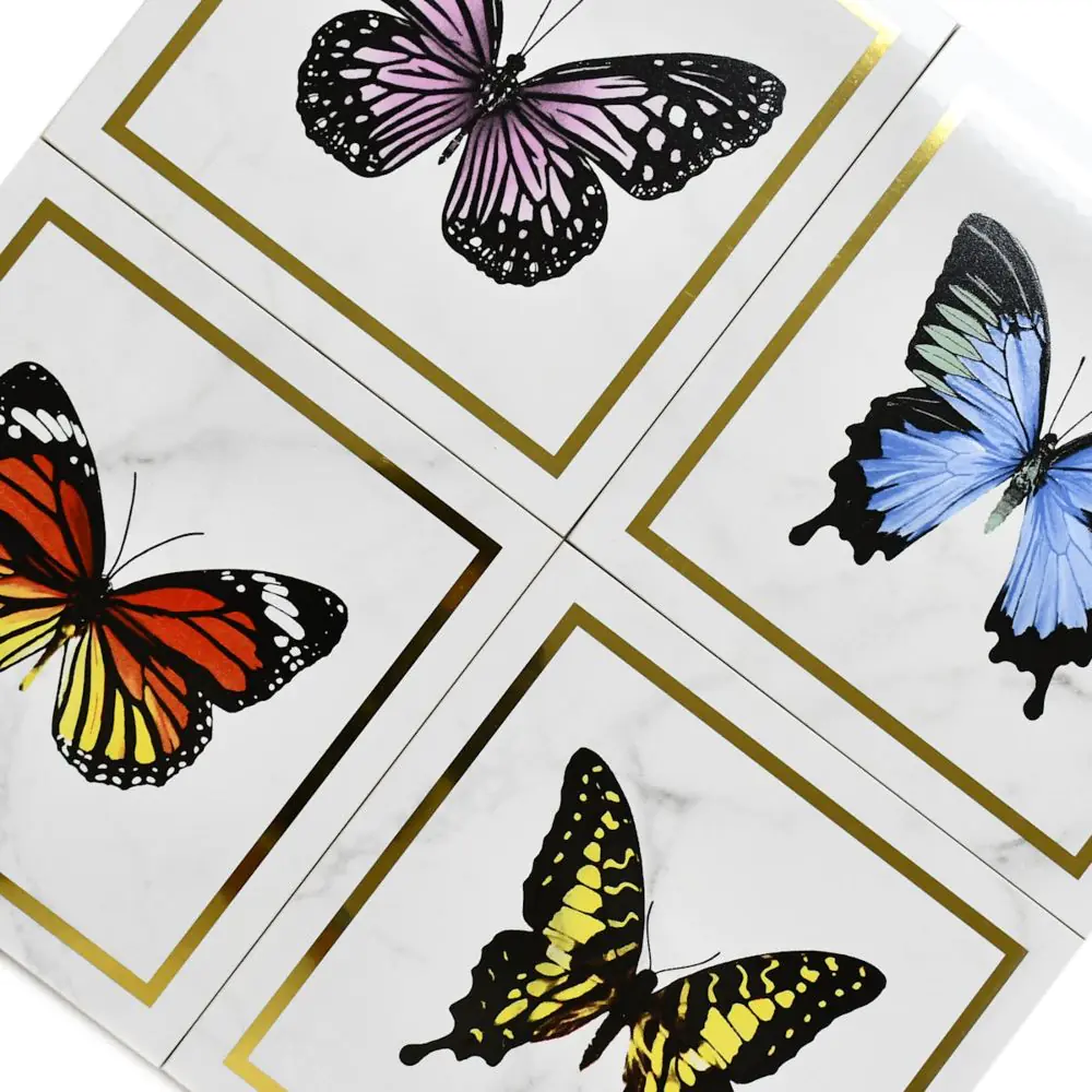 Wandfliese Dekor Villeroy & Boch 1222 MK0E Victorian white-gold butterfly mehrfarbig 20x20 cm