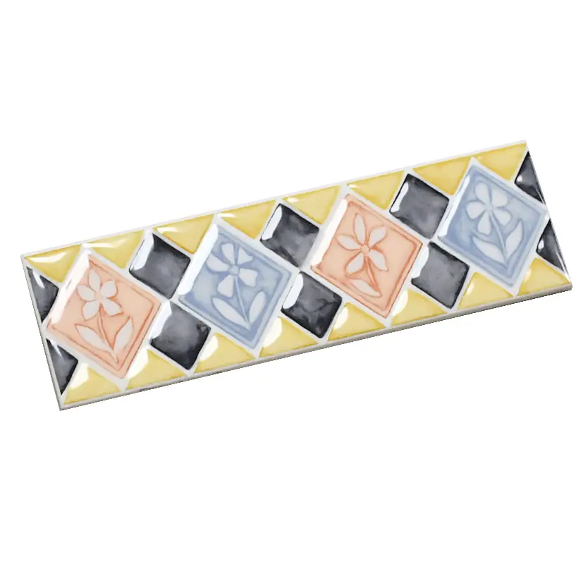 Bordüre Villeroy & Boch Nr.838 1456 KC45 Multiply mehrfarbig 7,5x25 cm I.Sorte