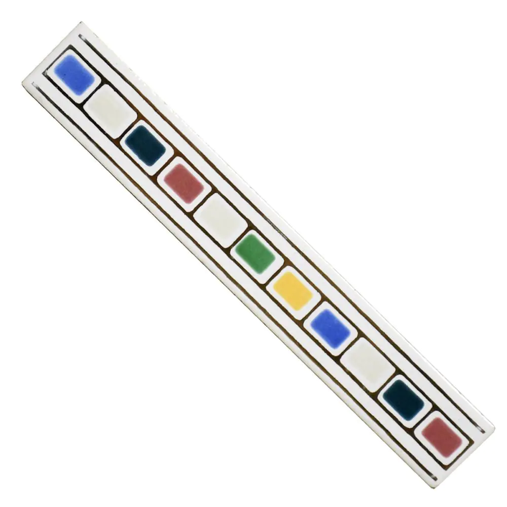Bordüre Nr.594 bunt grün blau gelb rot weiß gold 3x20 cm