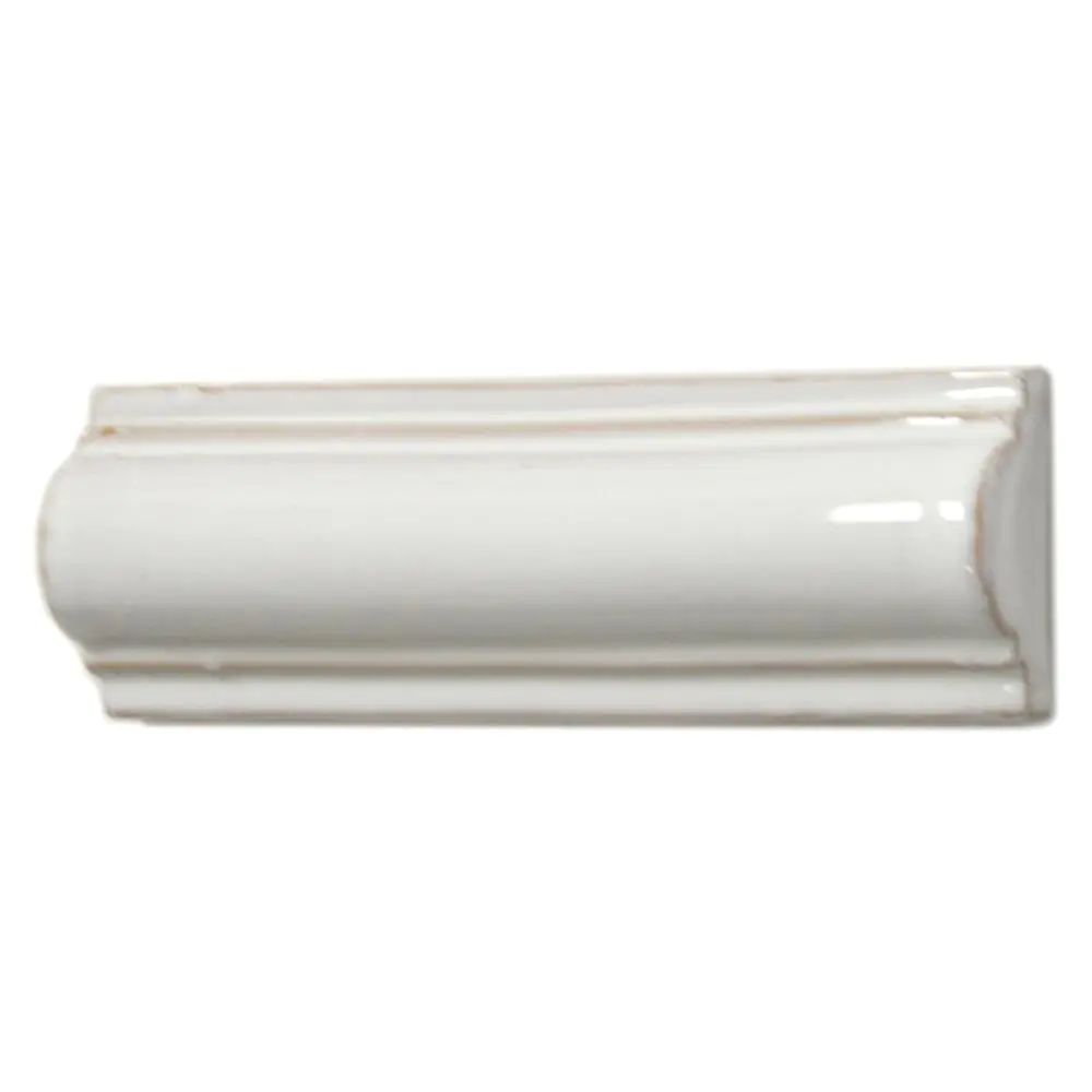 Bordüre Antica Bottega d'Arte Ceramica Nr.82 cotto weiß gewölbt 5x14,5 cm Bordüre Antica Bottega d'Arte Ceramica Nr.82 cotto weiß gewölbt 5x14,5 cm