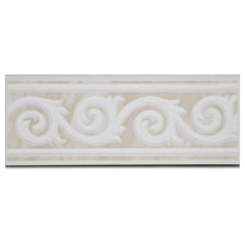 Bordüre Nr.992 beige weiß glänzend weiß 7,5x20 cm