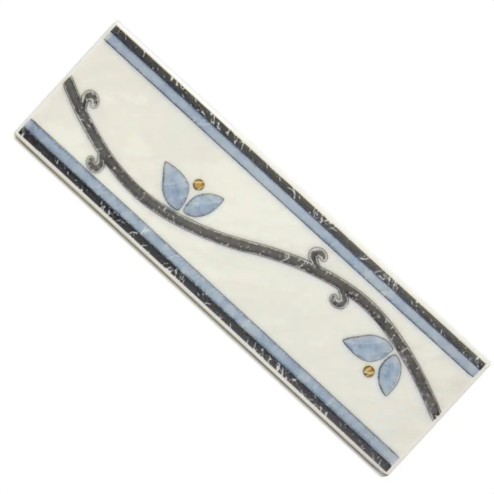26x Bordüre Villeroy & Boch 1456 D736 Marmaris grau blau weiß 7,5x25 cm II.Sorte