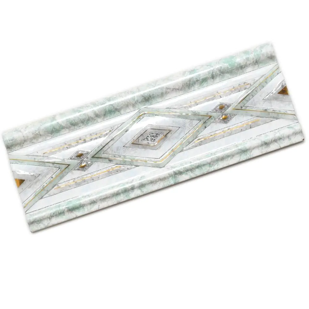 Bordüre ABK E4618 grau grün weiß 12x33 cm I.Sorte