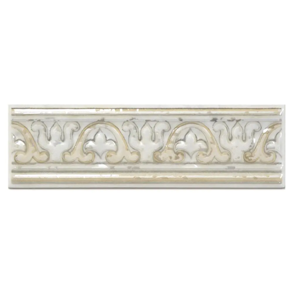Bordüre Nr.320 06772 Kos weiß beige silber classico 7x20 cm Bordüre Nr.320 06772 Kos weiß beige silber classico 7x20 cm
