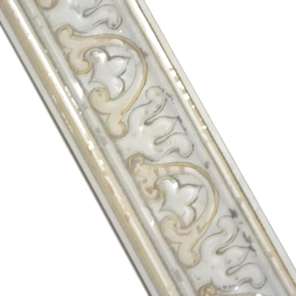 Bordüre Nr.320 06772 Kos weiß beige silber classico 7x20 cm Bordüre Nr.320 06772 Kos weiß beige silber classico 7x20 cm