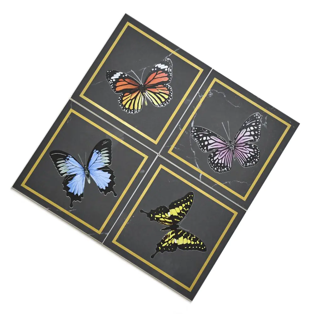 Wandfliese Dekor Villeroy & Boch 1222 MK9F Victorian black gold mehrfarbig 20x20 cm I.Sorte