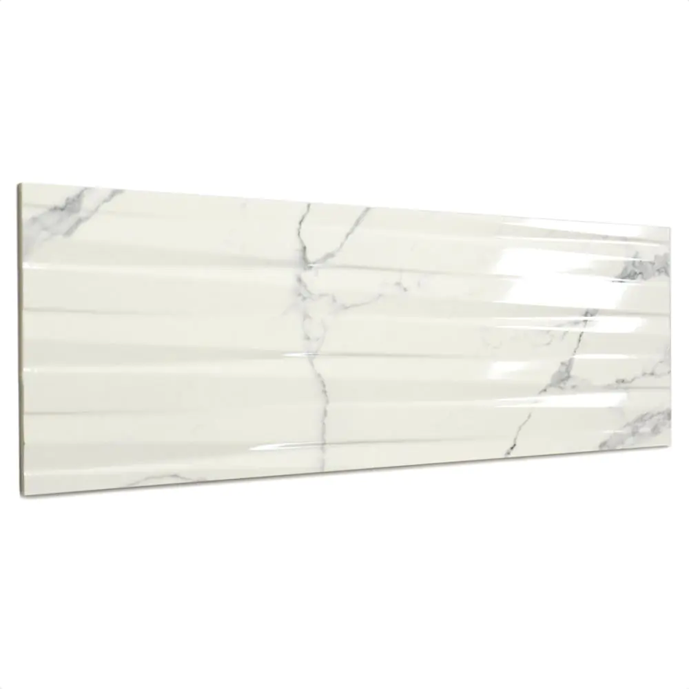 Wandfliese Cifre Statuario Relieve brillo weiß grau 30x90 cm I.Sorte Wandfliese Cifre Statuario Relieve brillo weiß grau 30x90 cm I.Sorte