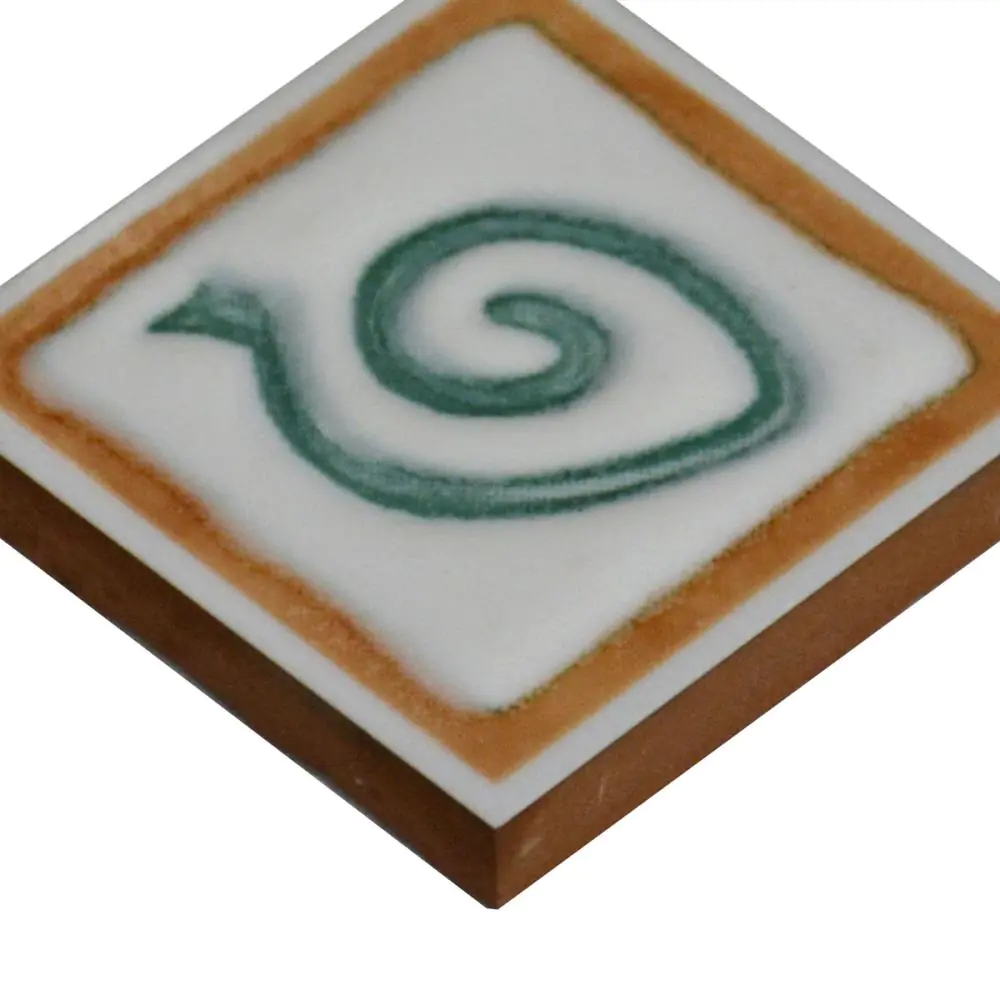 Mosaik Einleger Gaya Manises Dekor B Blatt grün weiß 5x5 cm I.Sorte Mosaik Einleger Gaya Manises Dekor B Blatt grün weiß 5x5 cm I.Sorte