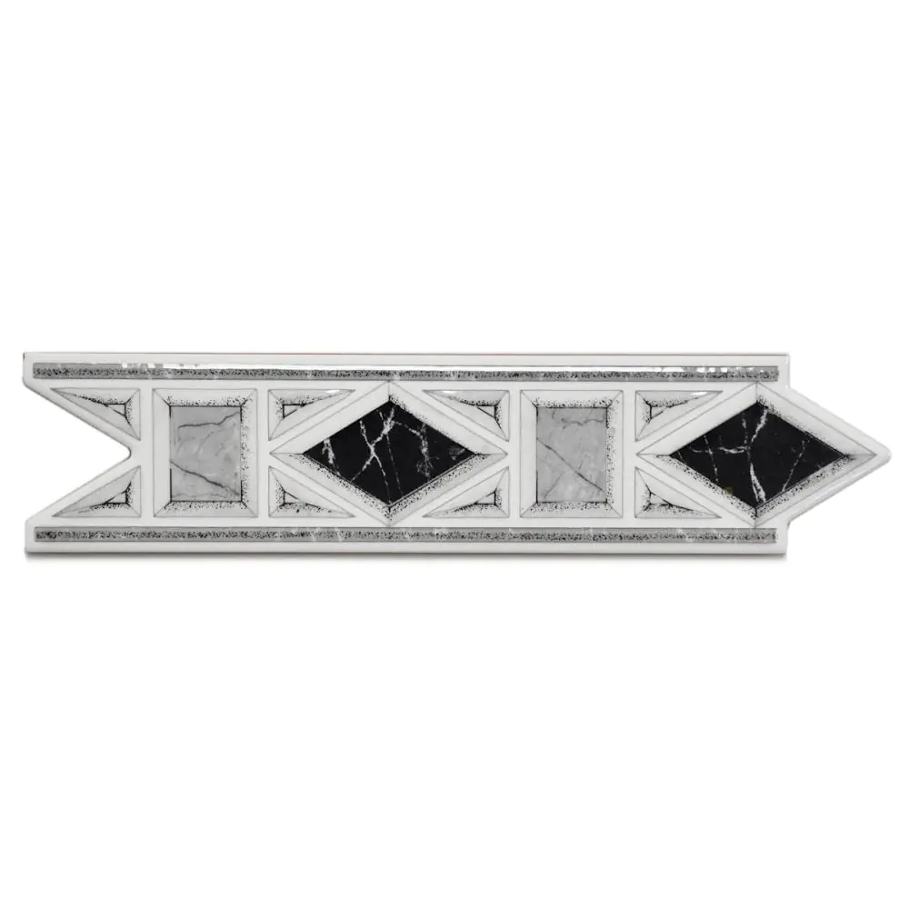 Bordüre HPH Placke Nr.1029 Tarragona grau silber weiß 6,5x25 cm