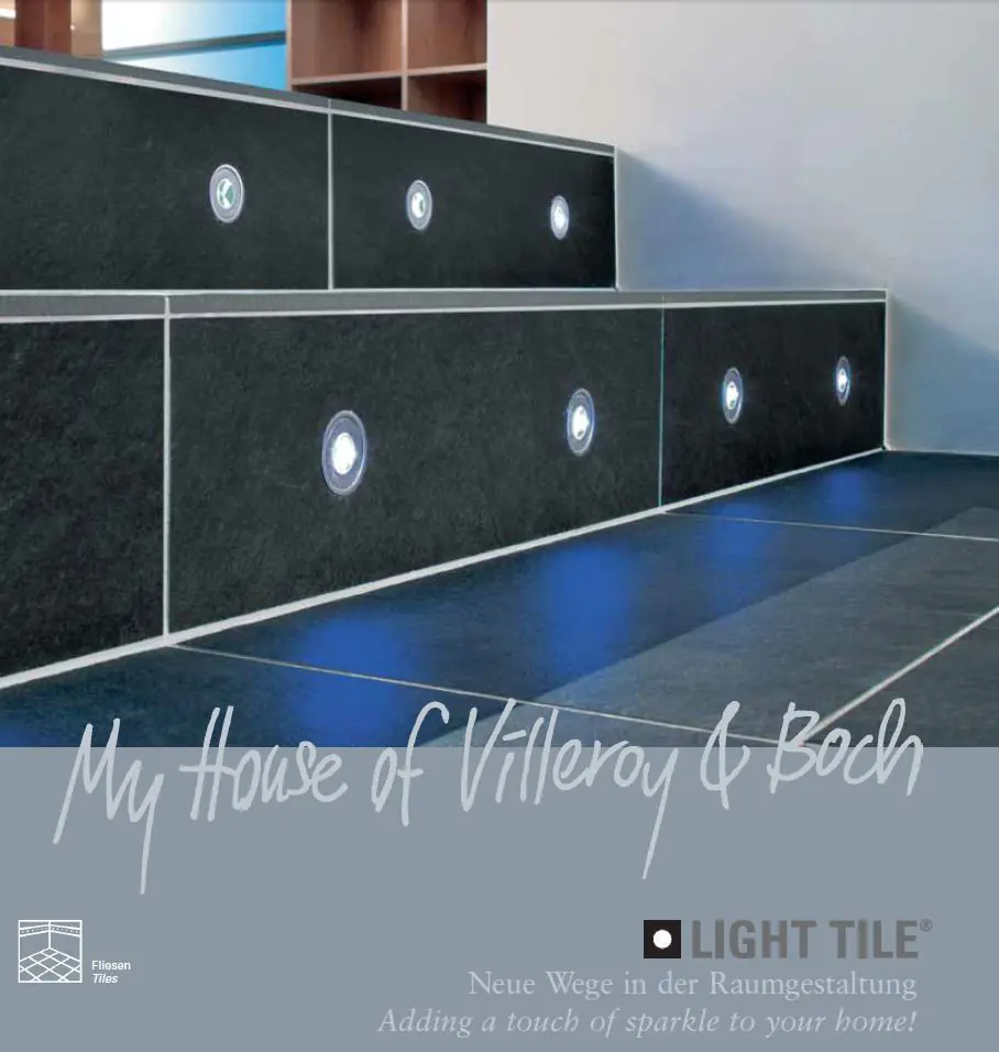 LED Beleuchtung Villeroy & Boch Light Tile inkl. Zubehör und Edelstahl Rahmen LED Beleuchtung Villeroy & Boch Light Tile inkl. Zubehör und Edelstahl Rahmen