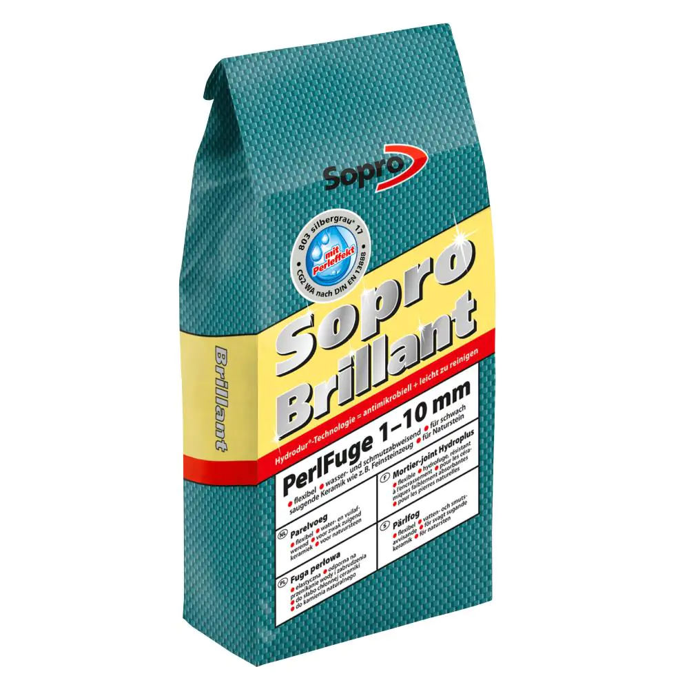Fugenmörtel Sopro Brilliant PerlFuge 1-10 mm grau 5 kg Fugenmörtel Sopro Brilliant PerlFuge 1-10 mm grau 5 kg