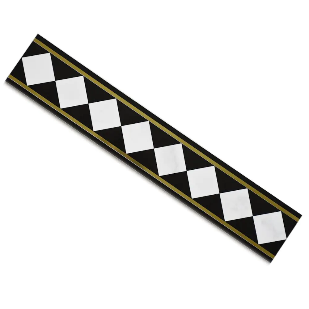 Bordüre Villeroy & Boch 1425 MKB4 Victorian diamond schwarz weiß gold 7,5x40 cm I.Sorte