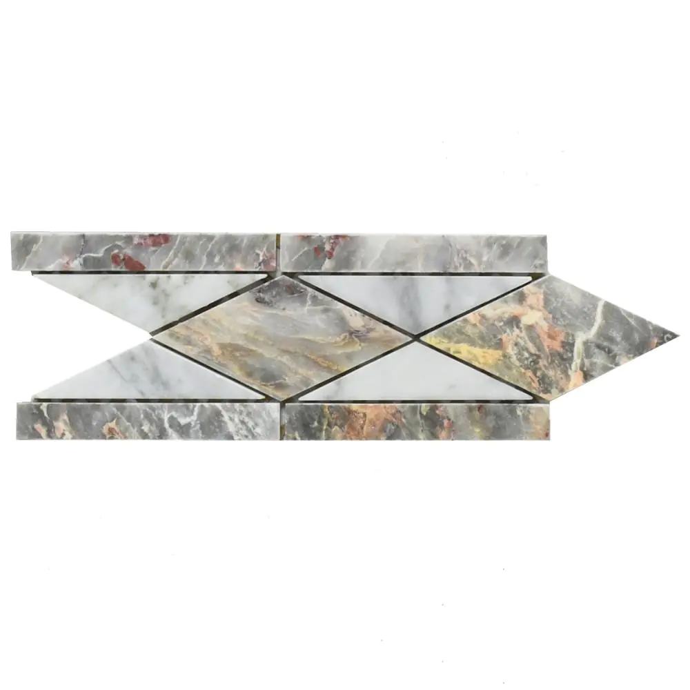 Bordüre SKP Italian Style Nr.582 Naturstein grau rot 8x20 cm Bordüre SKP Italian Style Nr.582 Naturstein grau rot 8x20 cm