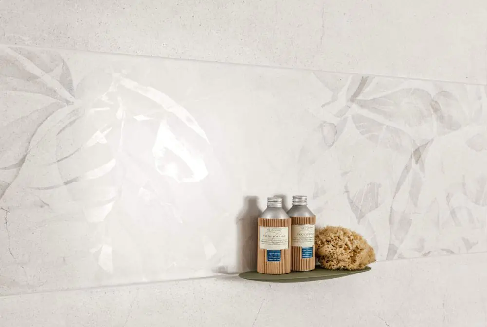 Wandfliese Dekor Villeroy & Boch 1450 TC01 Urban Jungle white grey jungle 40x120 cm I.Sorte Wandfliese Dekor Villeroy & Boch 1450 TC01 Urban Jungle white grey jungle 40x120 cm I.Sorte