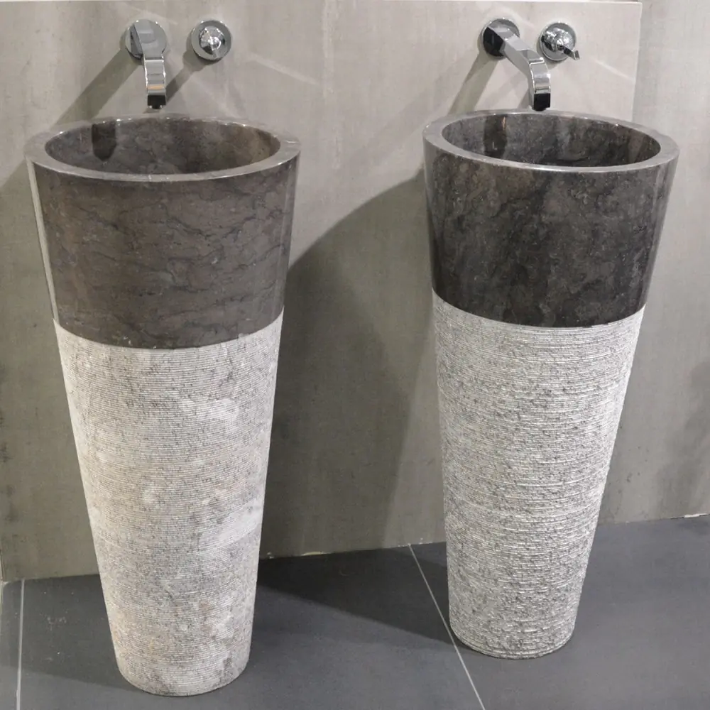 Waschsäule Waschbecken IMSO Ceramiche Lavabo grau anthrazit 40x90 cm Waschsäule Waschbecken IMSO Ceramiche Lavabo grau anthrazit 40x90 cm
