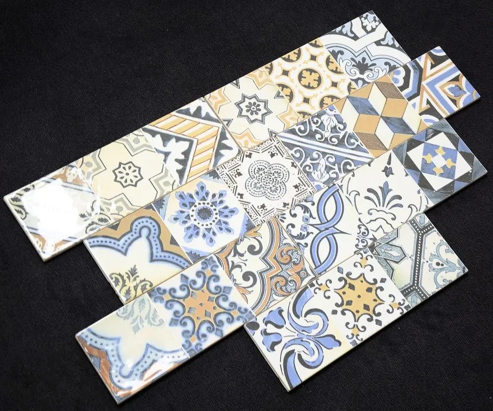 Wandfliese Dekor Cifre Bulevar warm multicolor 10x30 cm I.Sorte Wandfliese Dekor Cifre Bulevar warm multicolor 10x30 cm I.Sorte