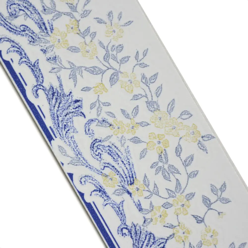 Bordüre Arpa Nr.215 Tania beu weiß blau gelb delfter Blumen 5,5x15 cm Bordüre Arpa Nr.215 Tania beu weiß blau gelb delfter Blumen 5,5x15 cm