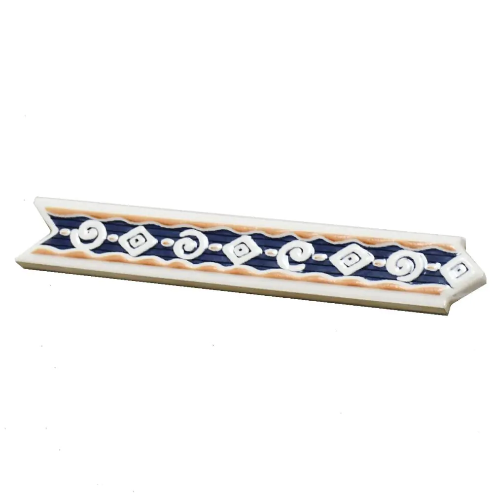 Bordüre Melody Nr.659 blau weiß beige 3x20 cm