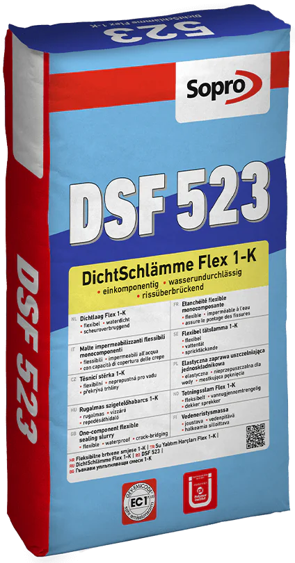 Dichtmittel Sopro DichtSchlämme Flex 1-K DSF 523 20 kg Dichtmittel Sopro DichtSchlämme Flex 1-K DSF 523 20 kg