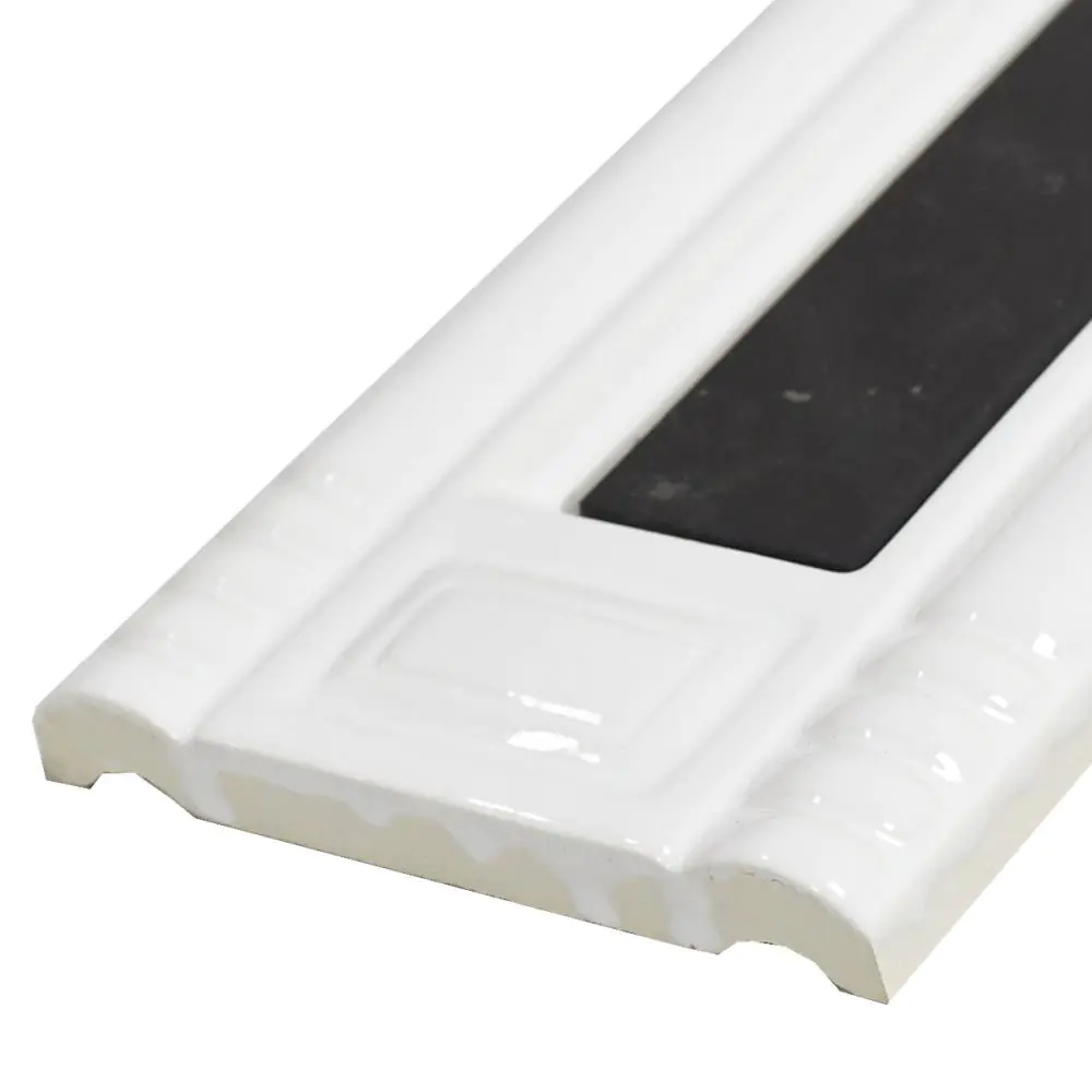 Bordüre Villeroy & Boch Nr.955 1584 FL11 White Classic weiß schwarz 10x33 cm I.Sorte