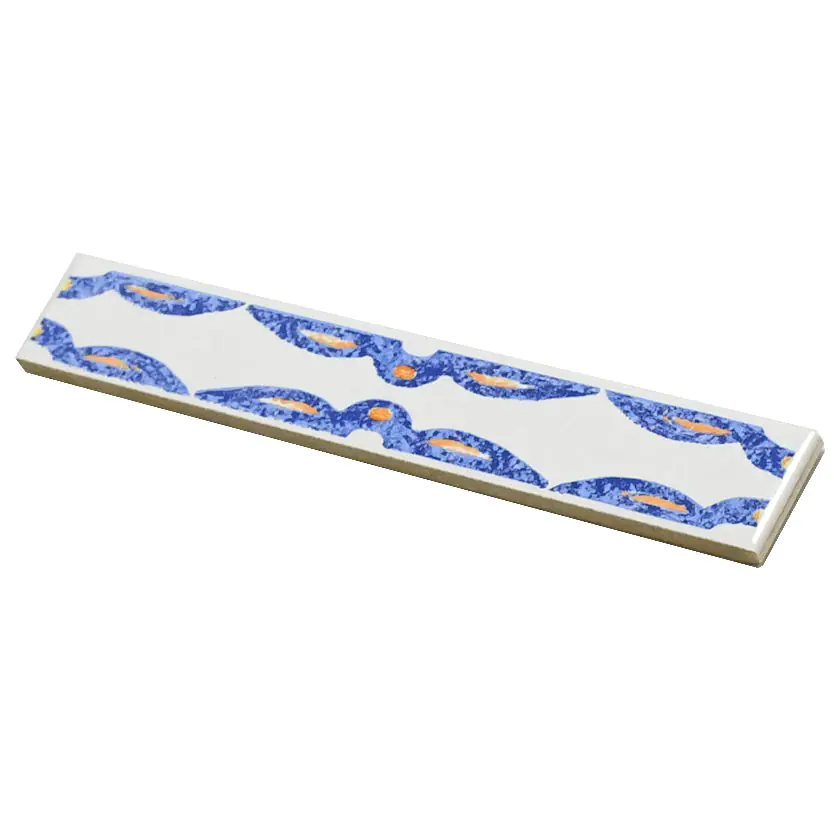 Bordüre Villeroy & Boch Nr.831 1643 KM34 Memories mehrfarbig weiß blau cotto 3x20 cm I.Sorte