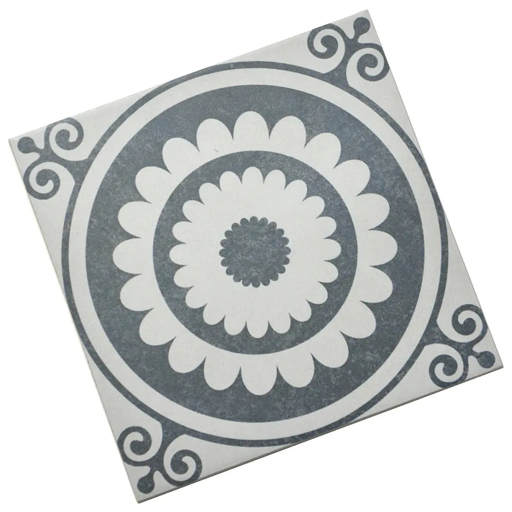 Bodenfliese Dekor Klingenberg 50223 Antique Bourgogne schwarz 20x20 cm