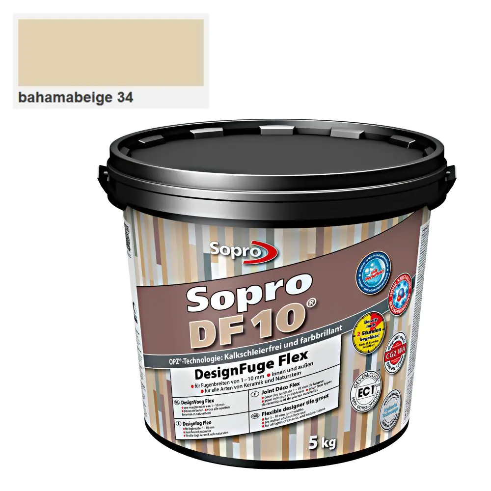 Fugenmörtel Sopro Designfuge Flex DF 10 bahamabeige 34 - 5 kg Fugenmörtel Sopro Designfuge Flex DF 10 bahamabeige 34 - 5 kg