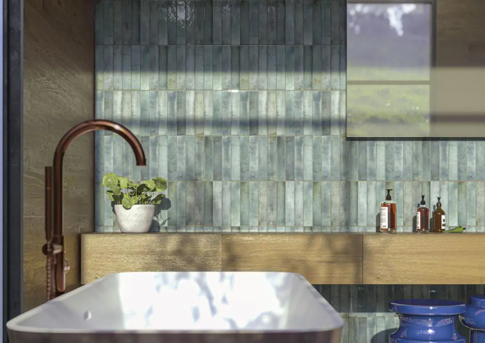 Wandfliese Cifre Nautalis turquoise brillo türkis mehrfarbig 5x25 cm I.Sorte