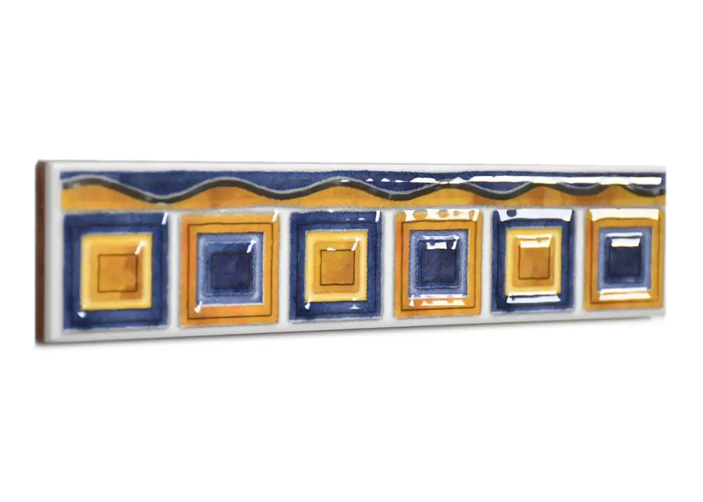 Bordüre Aparici Ceramicas Nr.1015 Tropico-1 azul mehrfarbig 5x25 cm I.Sorte