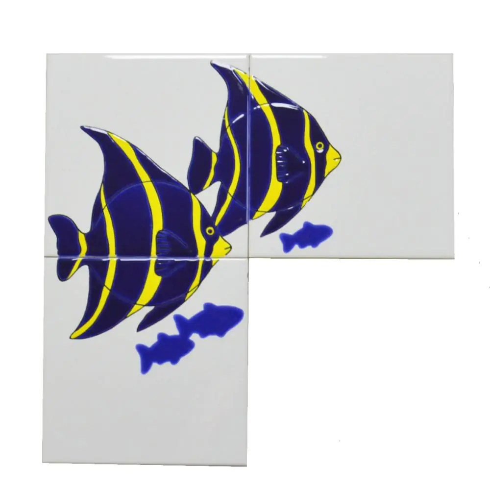Wandfliese Dekor Villeroy & Boch 1171 EB72 Pacific 3er Set Fische 20x20 cm I.Sorte