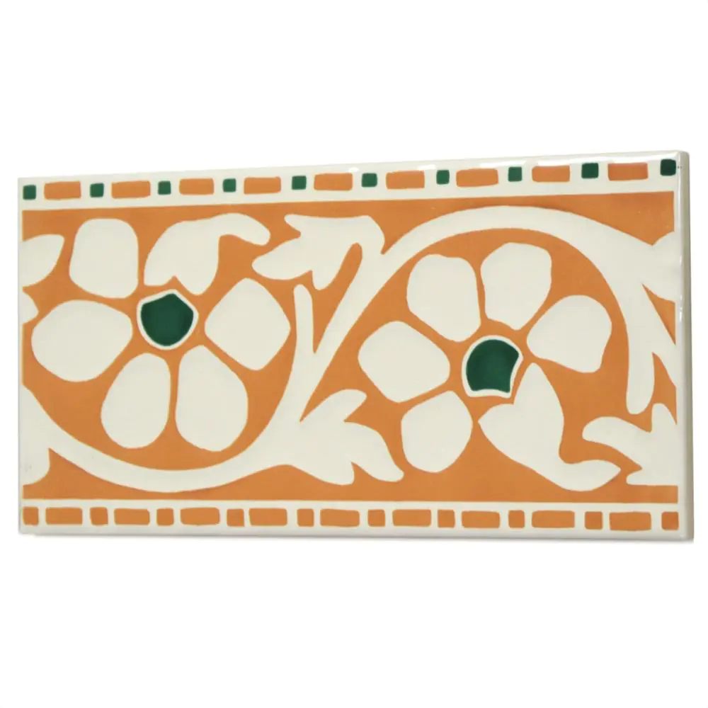 Bordüre Villeroy & Boch 1338 R663 Fiesta terracotta beige grün 10x20 cm Bordüre Villeroy & Boch 1338 R663 Fiesta terracotta beige grün 10x20 cm