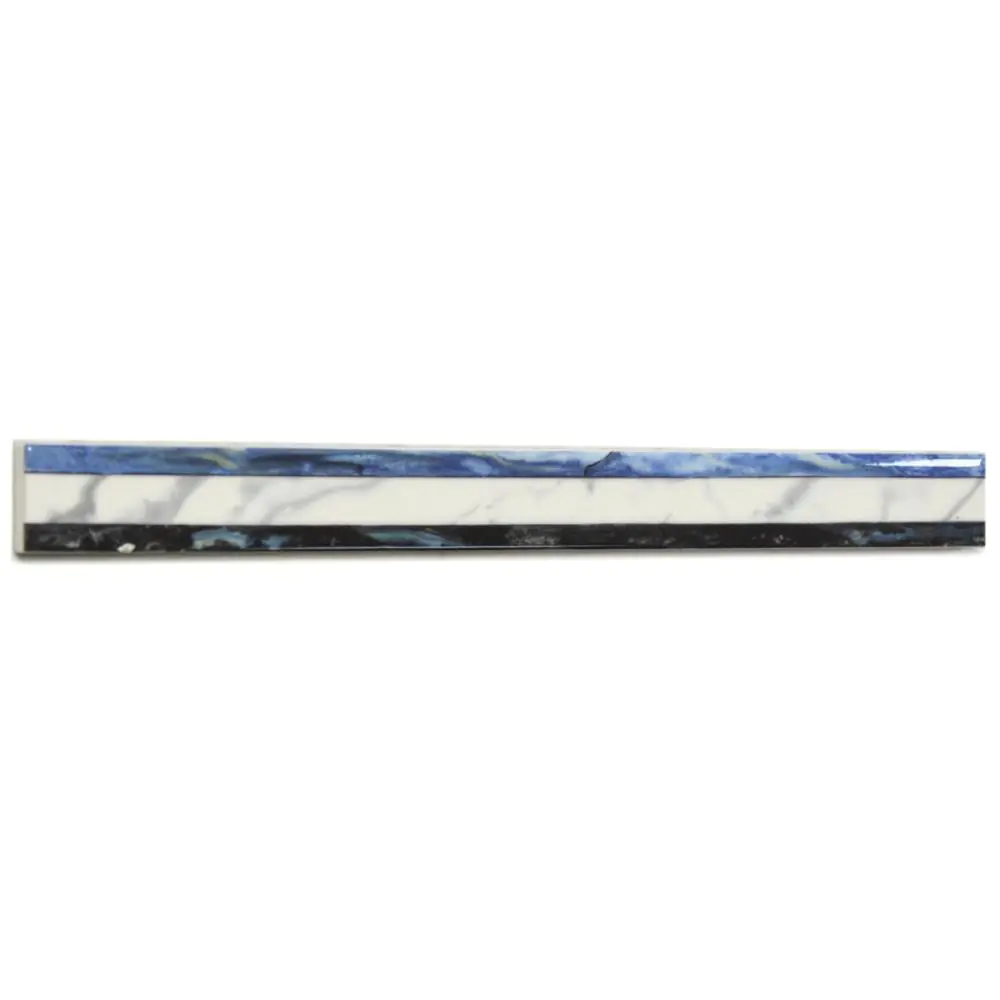 Bordüre Villeroy & Boch 1738 TL18 Palazzo Vecchio blau weiß schwarz 3x32 cm I.Sorte Bordüre Villeroy & Boch 1738 TL18 Palazzo Vecchio blau weiß schwarz 3x32 cm I.Sorte