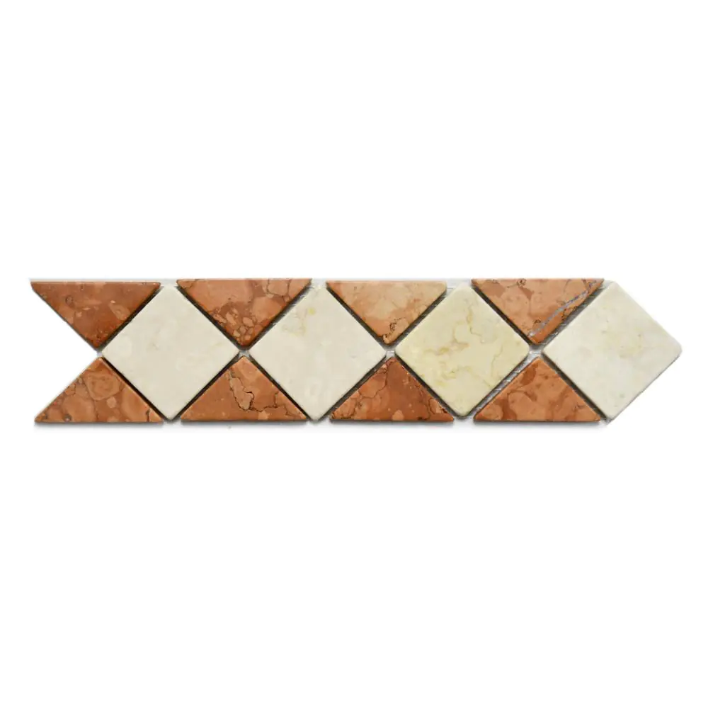 Bordüre Nr.1011 Bordüre Rosso Verona creme rosa 7x28 cm Bordüre Nr.1011 Bordüre Rosso Verona creme rosa 7x28 cm