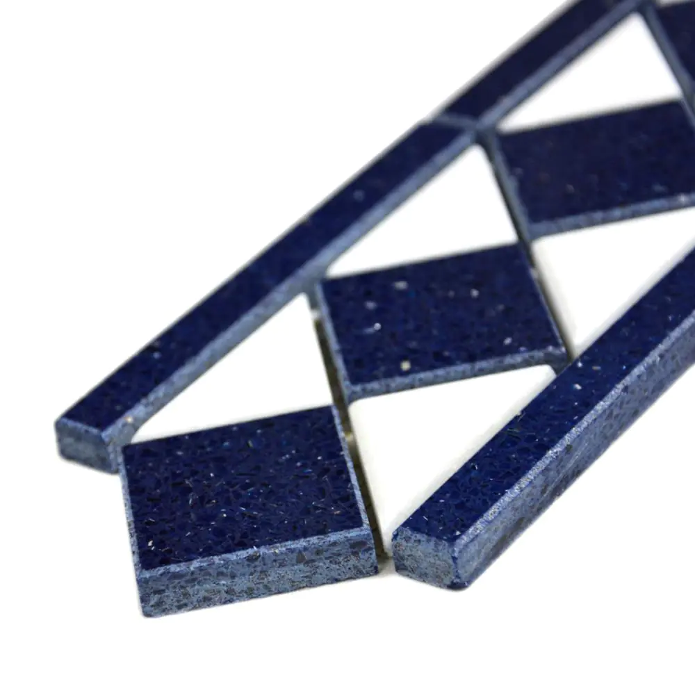 Bordüre Nr.79 Starlight Kompositstein blau weiß 7,5x20 cm Bordüre Nr.79 Starlight Kompositstein blau weiß 7,5x20 cm