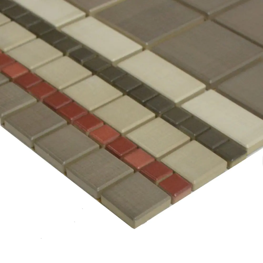 Mosaik Jasba E1756 6611H Highlands lines dark beige braun rot 31x31 cm