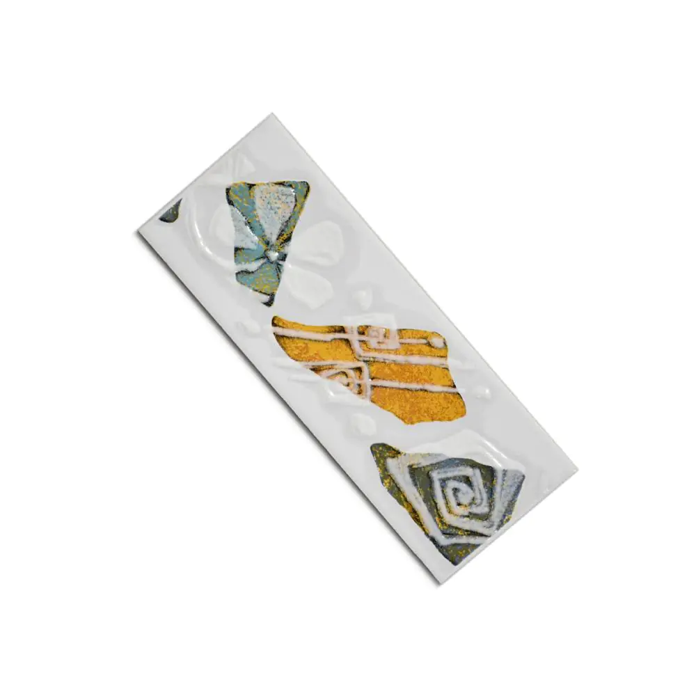 Bordüre AWS Keramik Nr.1032 156851 gelb türkis weiß 7,6x20 cm I.Sorte