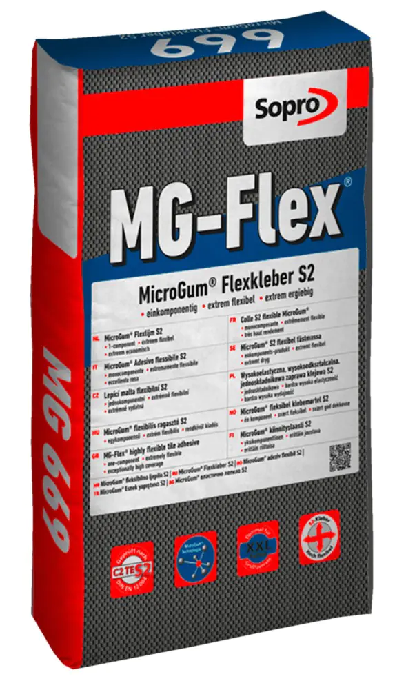 Fliesenkleber Sopro MG 669 MicroGum Flexkleber S2 - 15 kg Fliesenkleber Sopro MG 669 MicroGum Flexkleber S2 - 15 kg