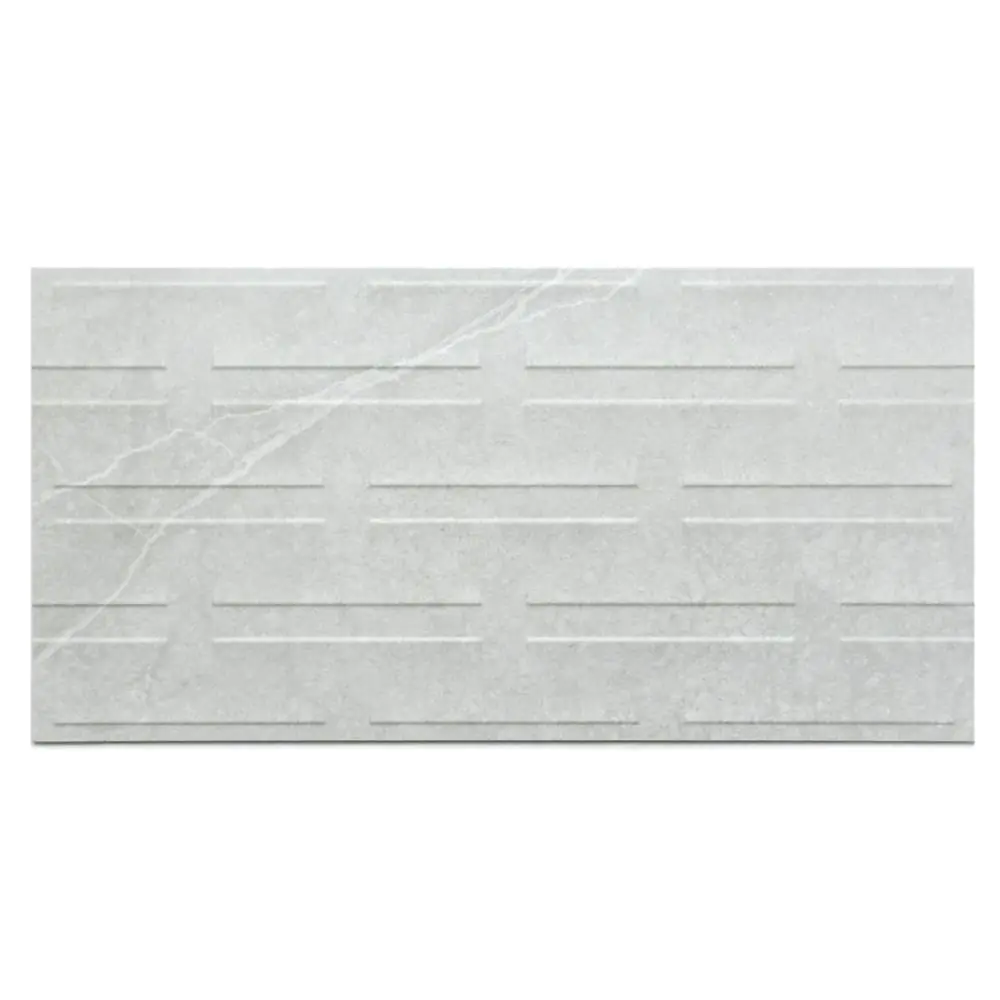 Wandfliese Dekor Cifre Munich chain white mate grau weiß 30x60 cm I.Sorte