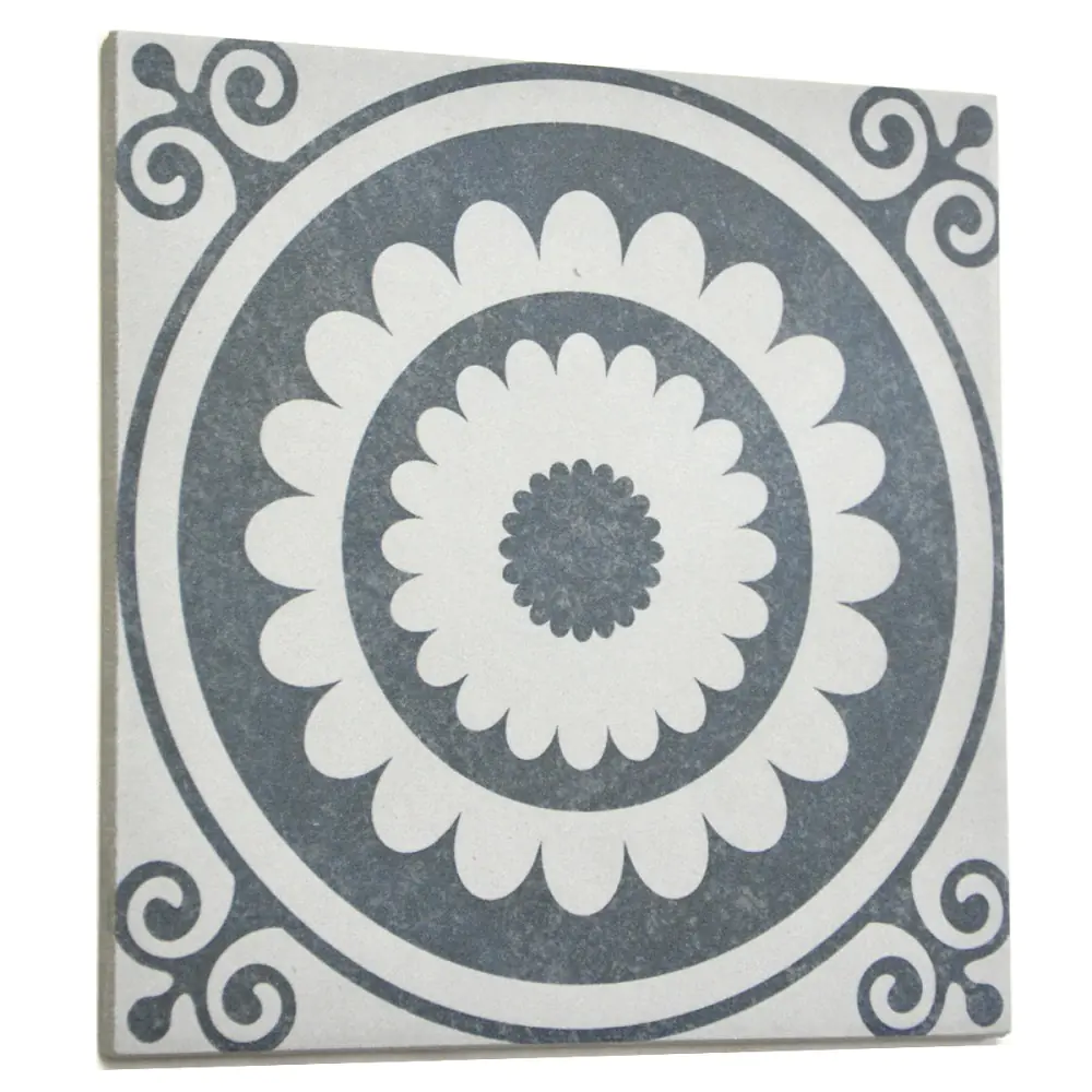 Bodenfliese Dekor Klingenberg 50223 Antique Bourgogne schwarz 20x20 cm