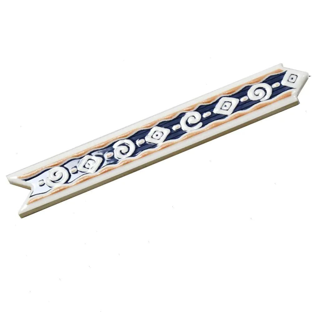 Bordüre Melody Nr.659 blau weiß beige 3x20 cm