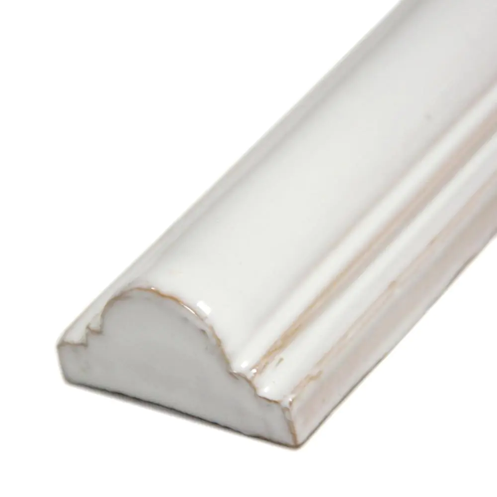 Bordüre Antica Bottega d'Arte Ceramica Nr.82 cotto weiß gewölbt 5x14,5 cm Bordüre Antica Bottega d'Arte Ceramica Nr.82 cotto weiß gewölbt 5x14,5 cm