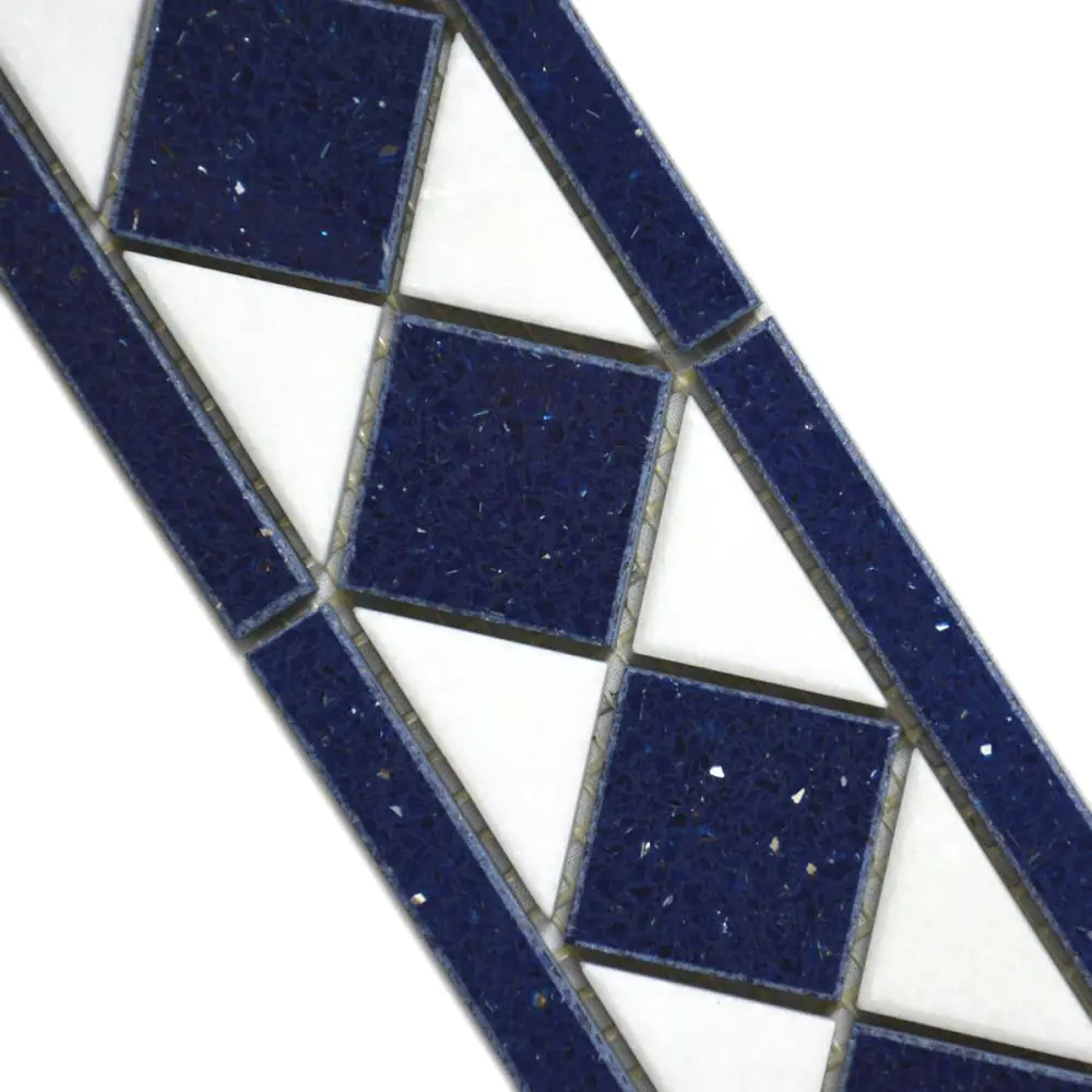 Bordüre Nr.79 Starlight Kompositstein blau weiß 7,5x20 cm Bordüre Nr.79 Starlight Kompositstein blau weiß 7,5x20 cm